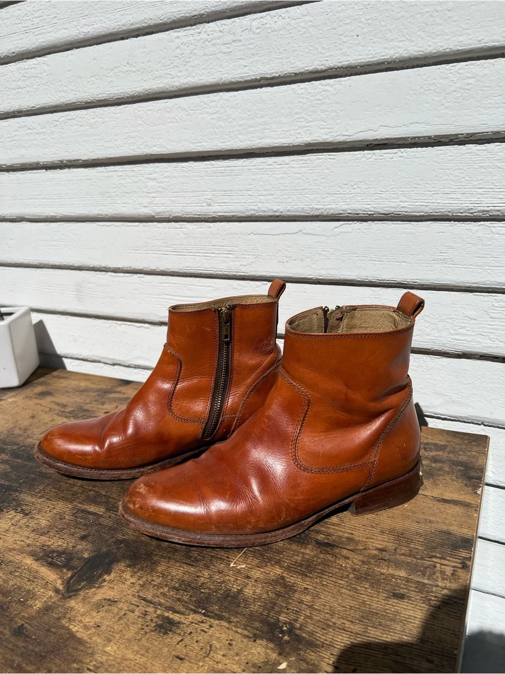 Frye Leather Boots with Side Zip